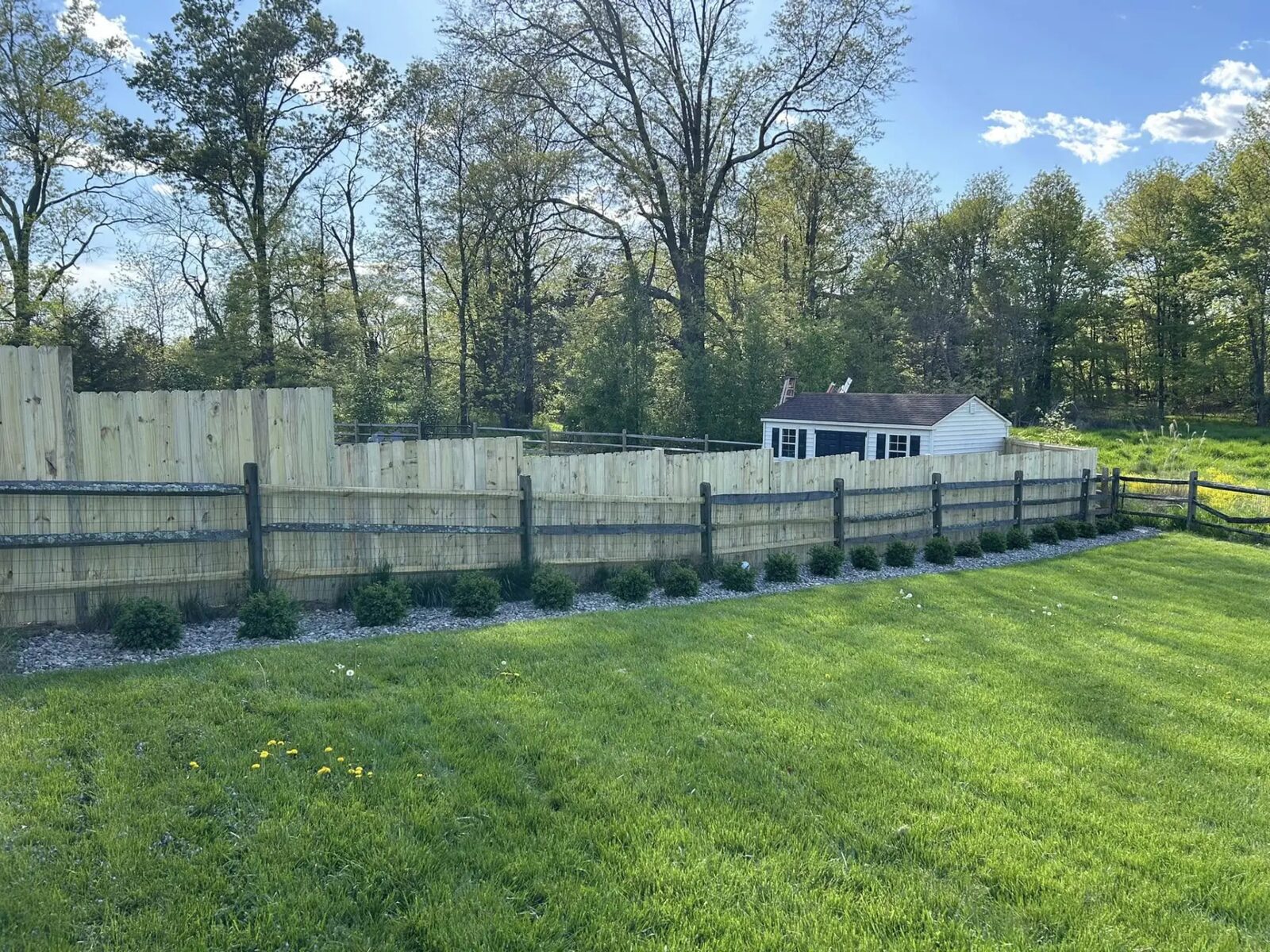 New privacy fence enclosing a back yard